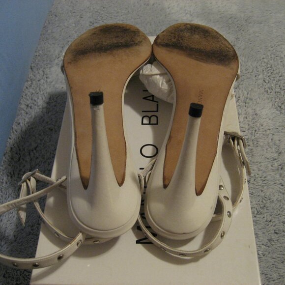 Manolo Blahnik Studded Strappy Heel Sandals - Picture 13 of 16